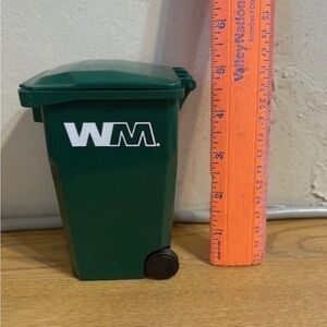 MINT WM Waste Management Mini Trash Can DUMPSTER Desk Pen Holder 5"
